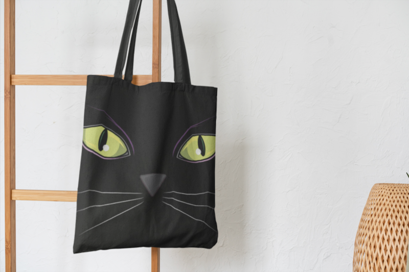 Black Cat's Eyes Tote Shopping Bag