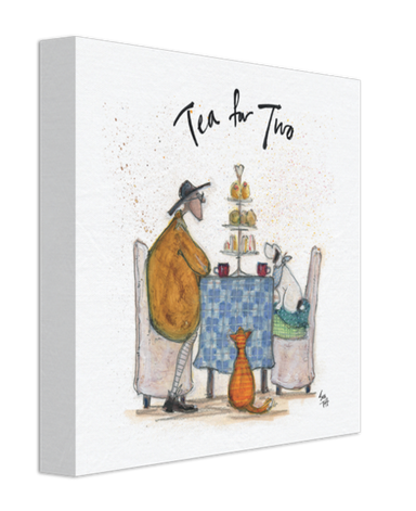 Sam Toft Tea for Two Wooden Block 20 x 20cm