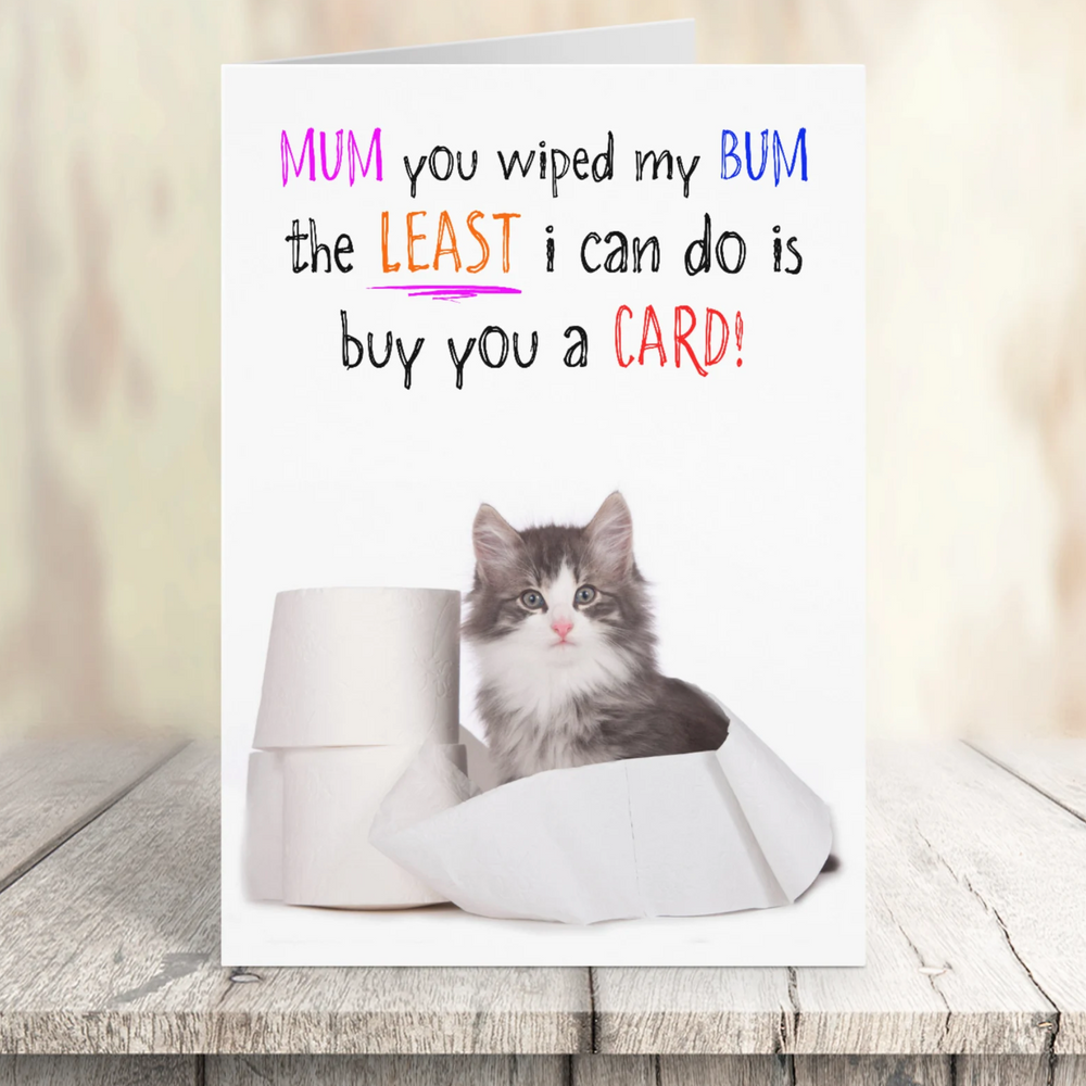 Mum for My Bum Cat Birthday Mother's Day Card
