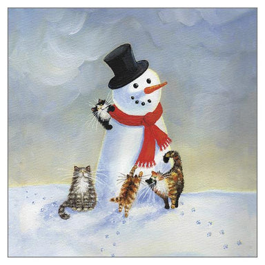 'Snow Cats' Cat Greeting Christmas Card by Kim Haskins