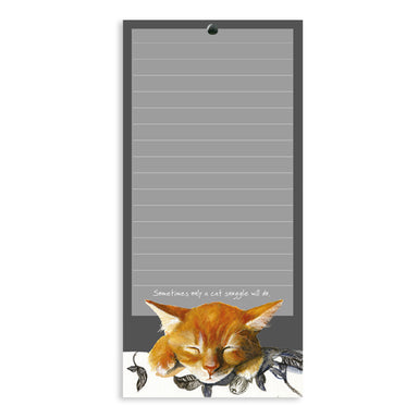 Ginger Kitten Snuggle Magnetic Notepad by Anna Danielle