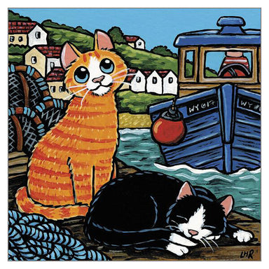 'Lunch has Arrived' Cat Greeting Card by Lisa Marie Robinson