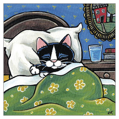 'Sweet Dreams' Cat Greeting Card by Lisa Marie Robinson