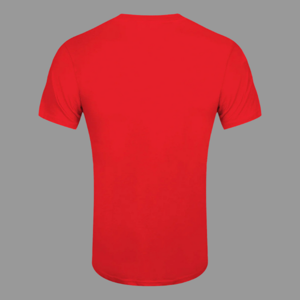 Red t-shirt on a gray background