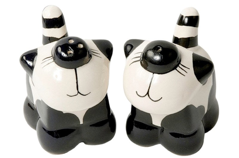 Black & White Cat Ceramic Salt and Pepper Set