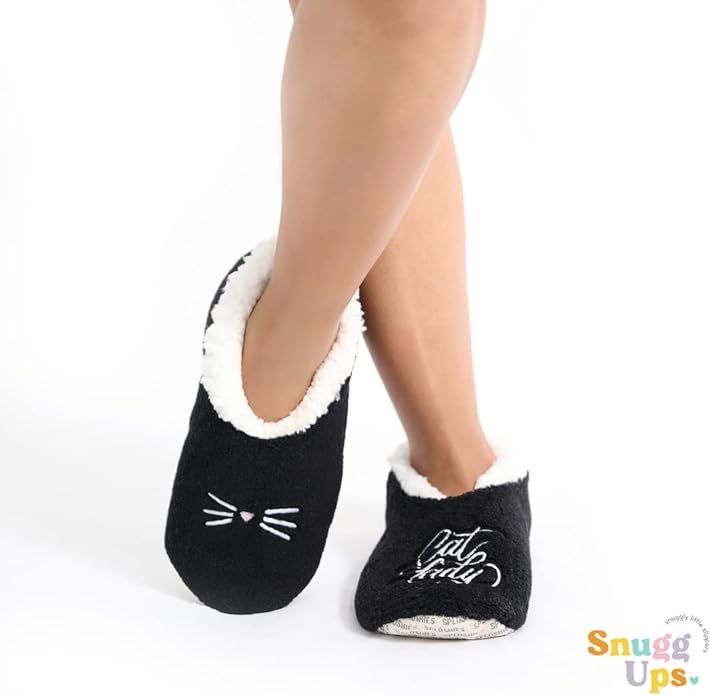 Cat Lady Black SnuggUps Slippers