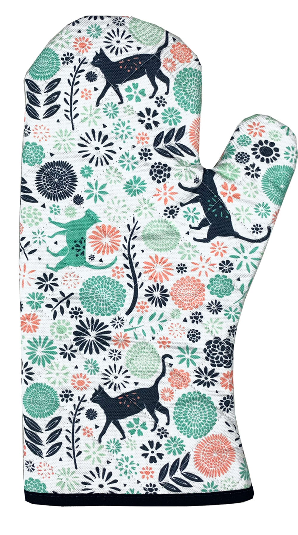 Vicky Yorke Matching Cats Oven Gloves, Gauntlet and Tea Towel - Gift Set Kitchen