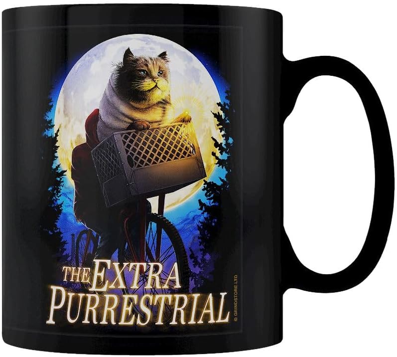 The Extra Purrestrial Black Mug