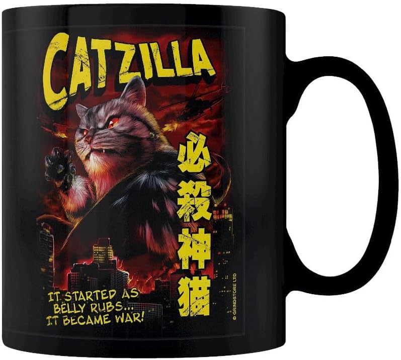 Catzilla Black Mug