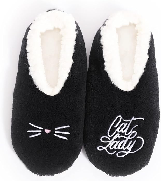 Cat Lady Black SnuggUps Slippers