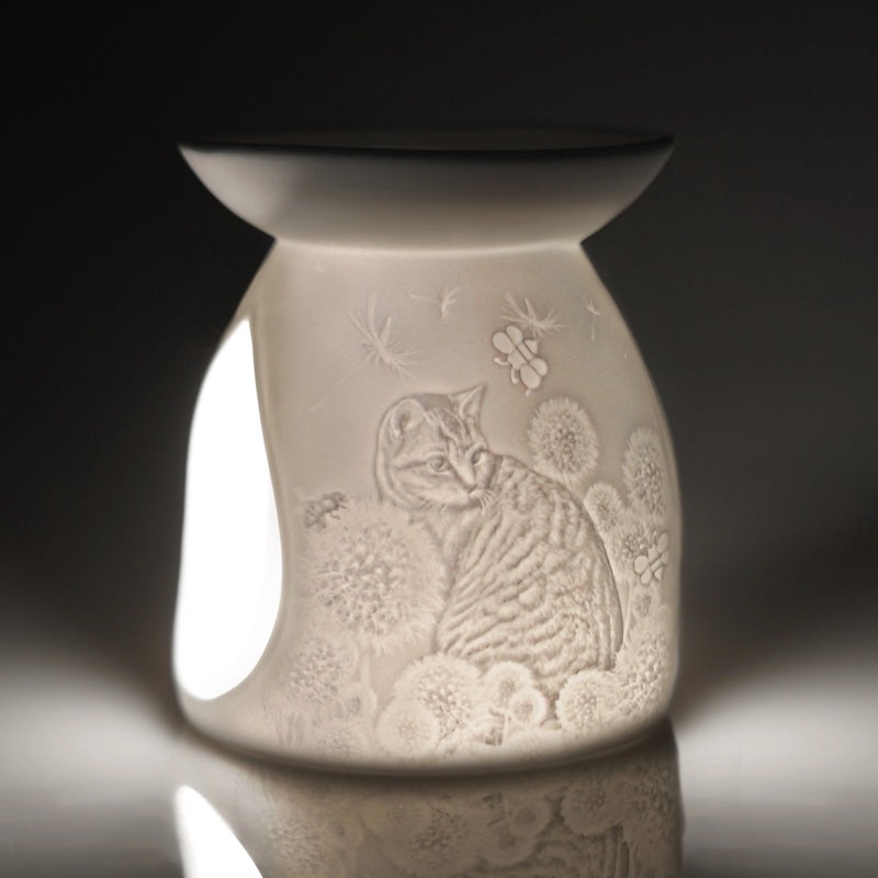 Porcelain Cat Tealight & Wax Melt Burner