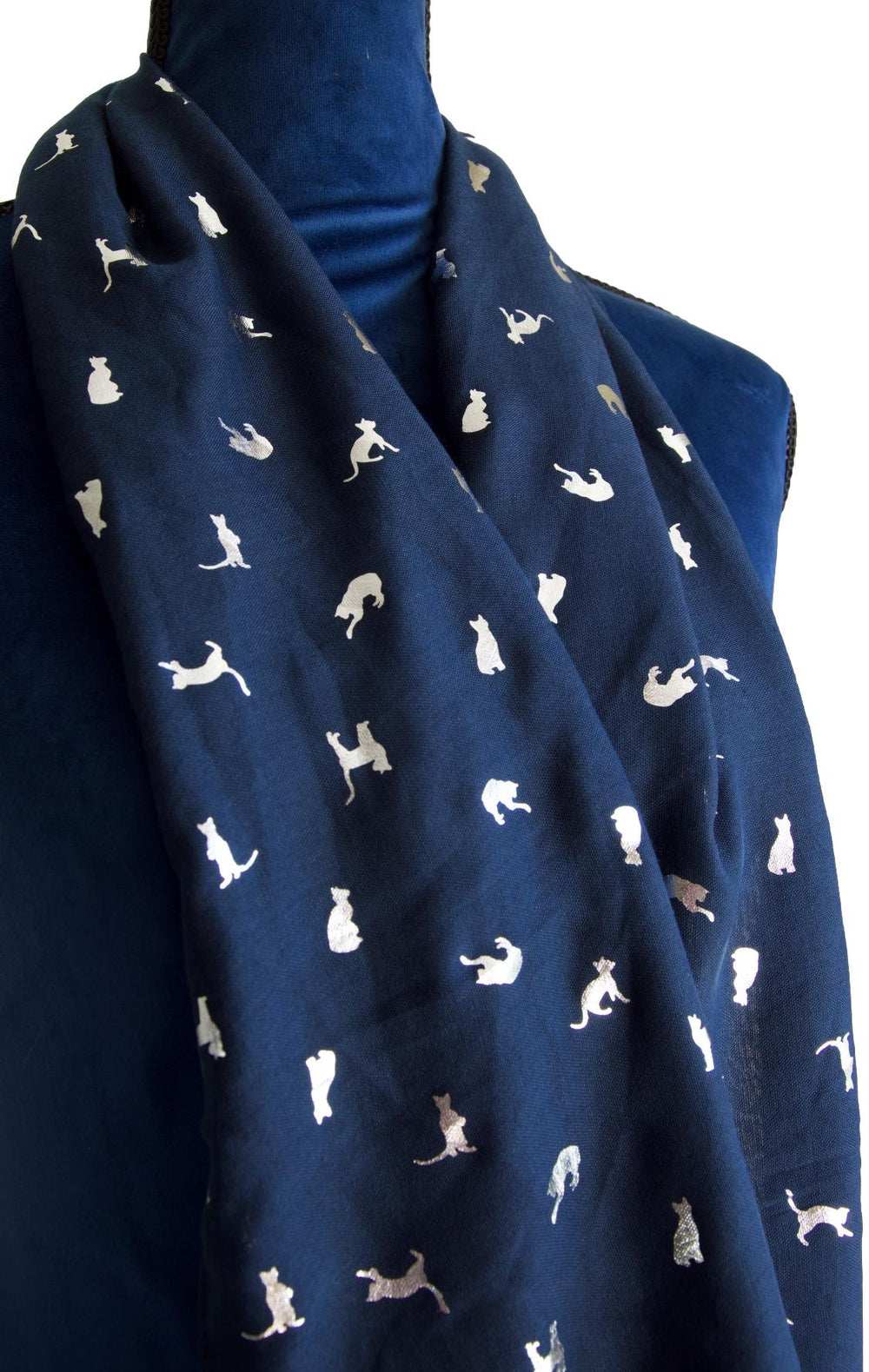 Grey and Blue Biccari Cat Foil Scarfs - Gift Set