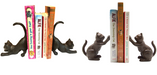 2 Sets Cast Iron Cat Book Ends Door Stoppers - Gift Set
