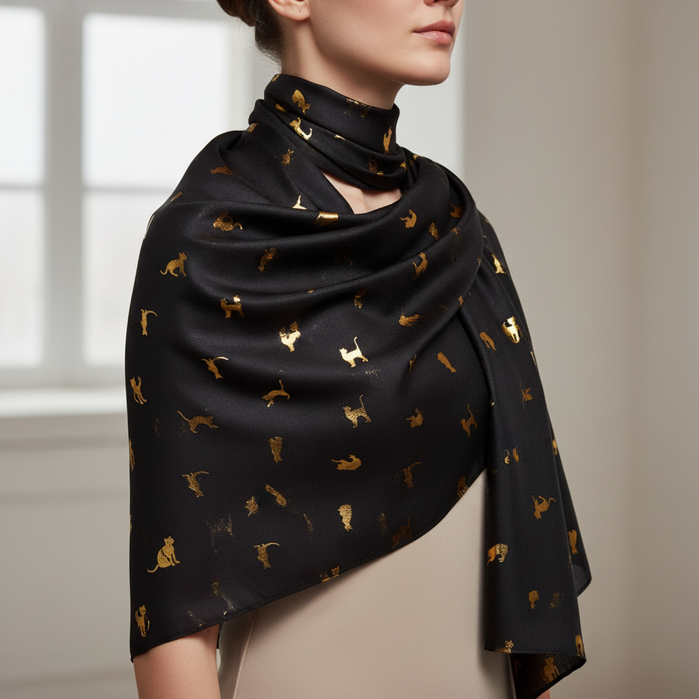 Multicolour and Black Biccari Cat Foil Scarfs - Gift Set