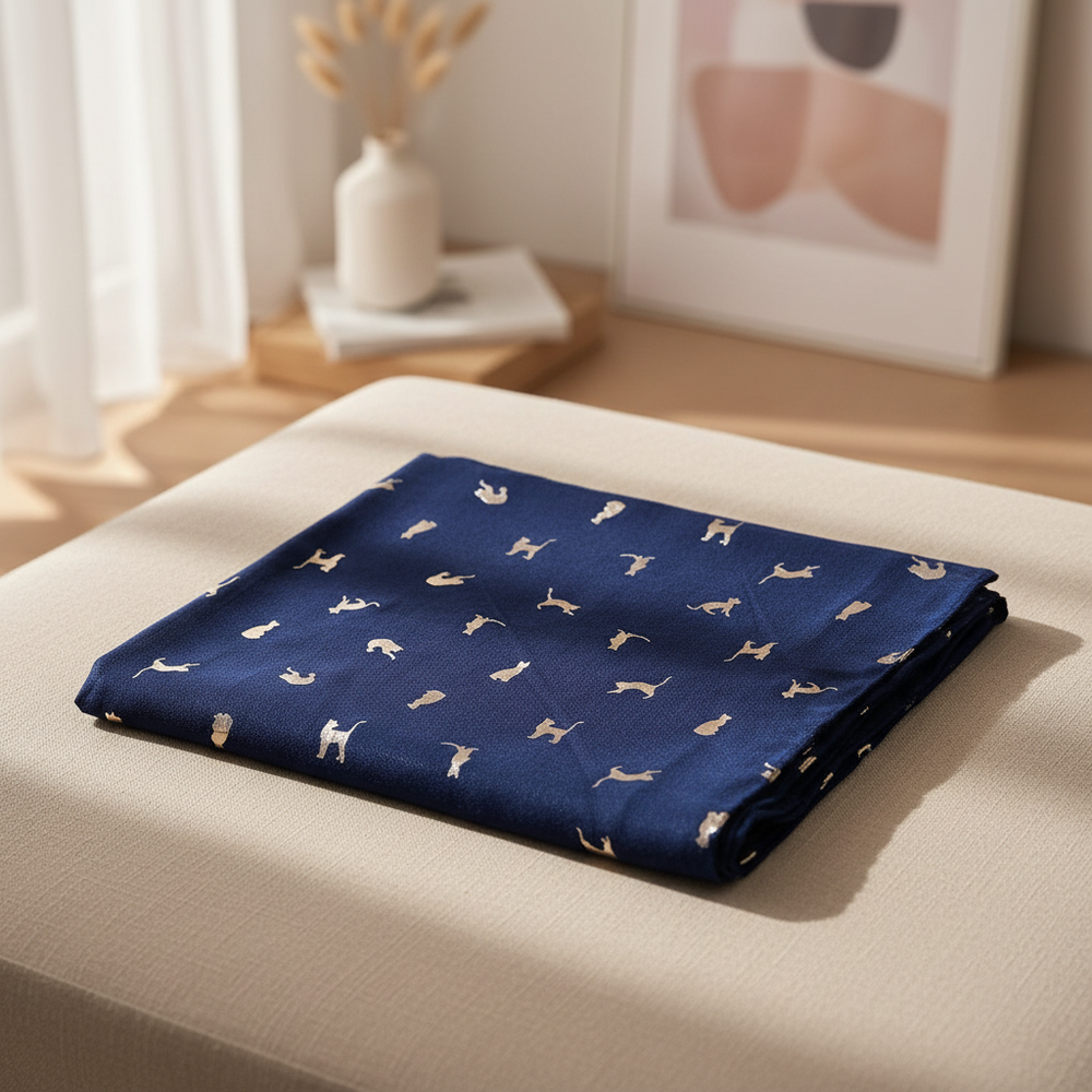 Grey and Blue Biccari Cat Foil Scarfs - Gift Set