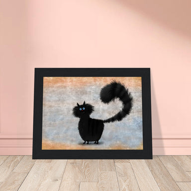 Bourbon - Black Cat Framed Picture Print