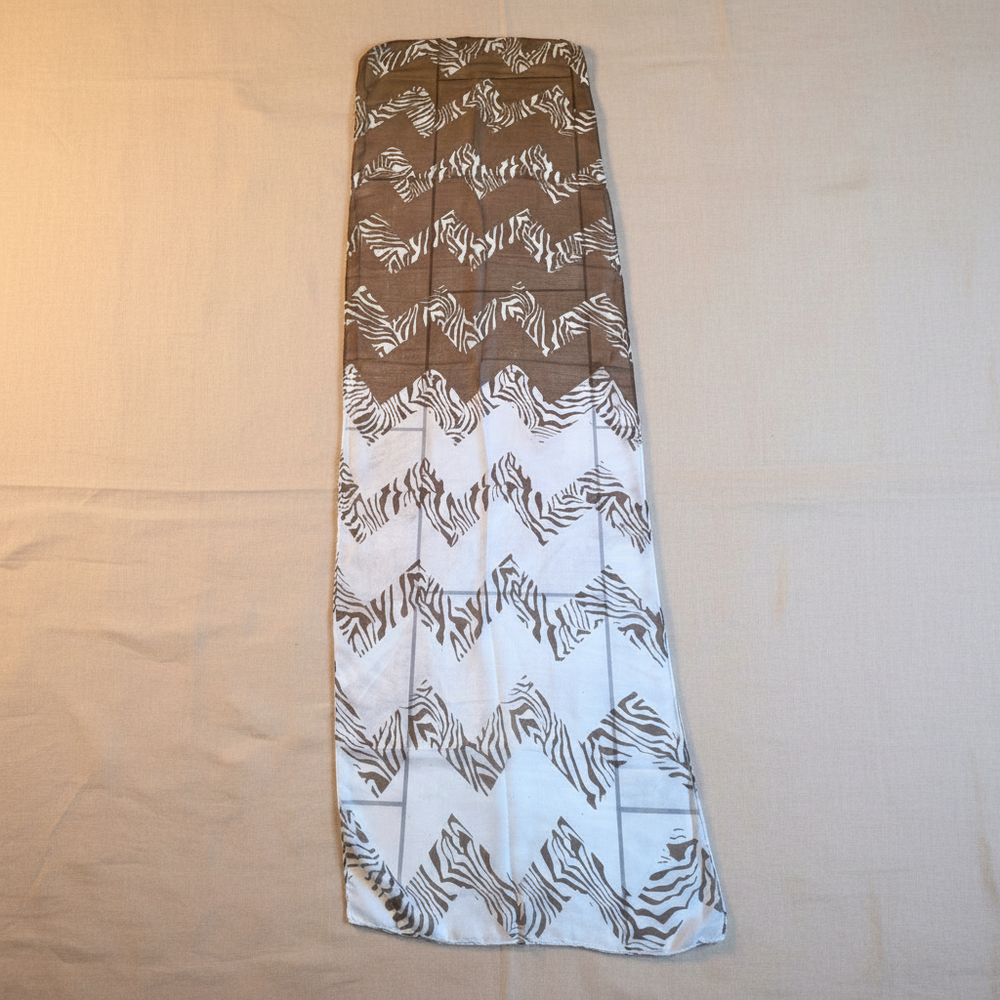 Brown and Grey Zigzags Scarf