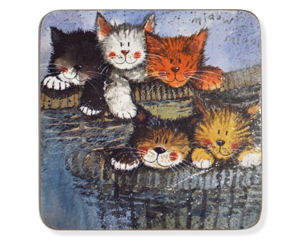 Set of 2 Kittens Cat Coasters
