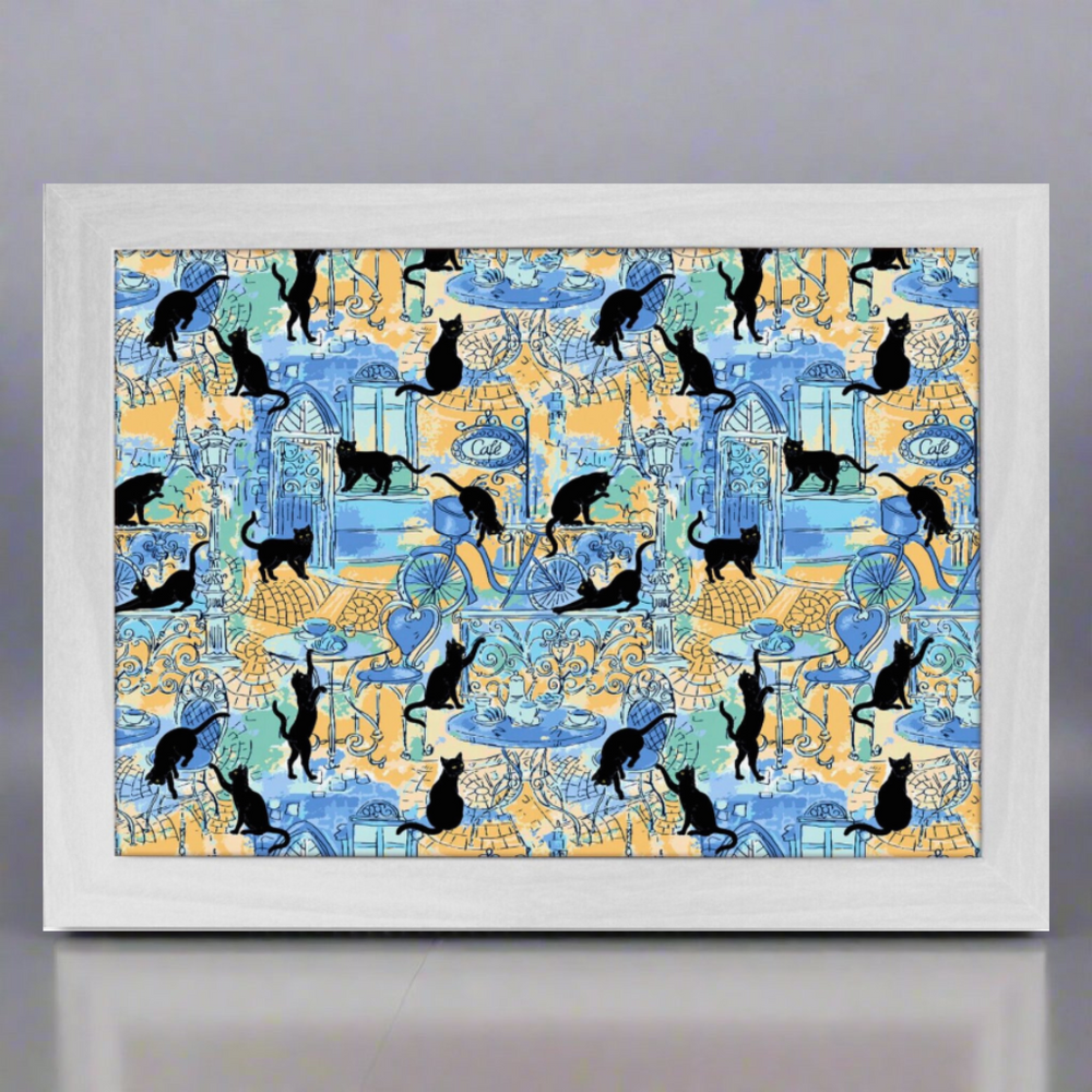 Cafe Cats Multicoloured Lap Tray by Fabulous Felines