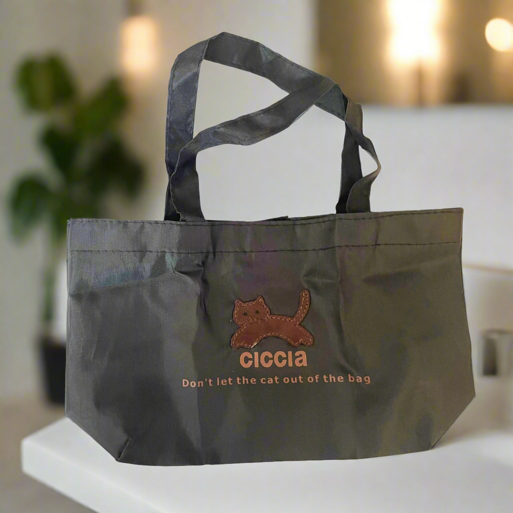 Ciccia Catsanova Leather Flap Purse – Brown Cat & Heart Design