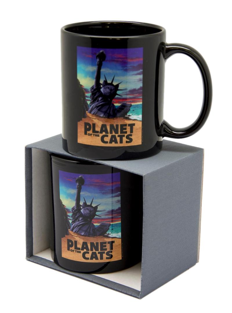 Planet of the Cats Black Mug