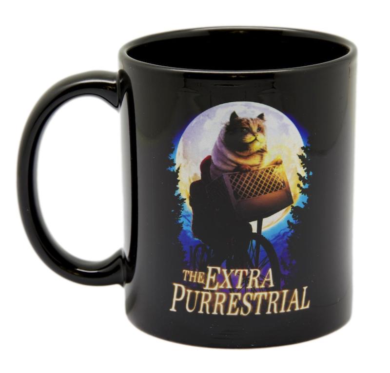 The Extra Purrestrial Black Mug