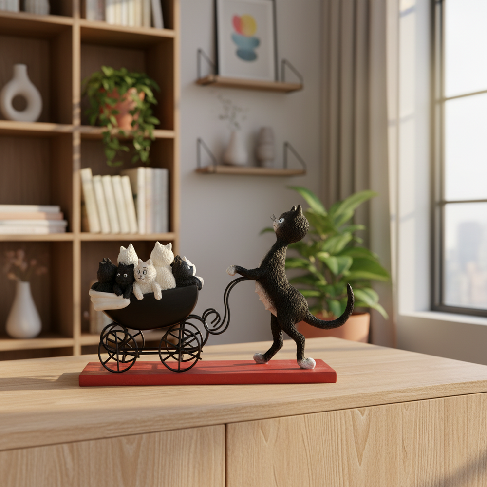 Dubout - The Pram Cat Figurine