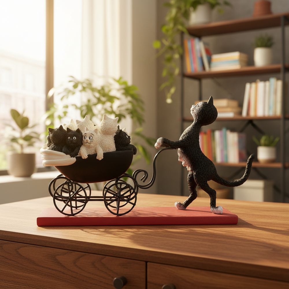 Dubout - The Pram Cat Figurine