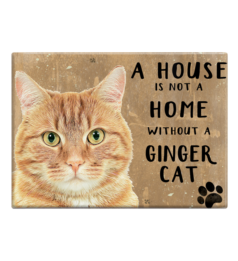 A House is Not a Home Without A Ginger Cat Fridge Magnet