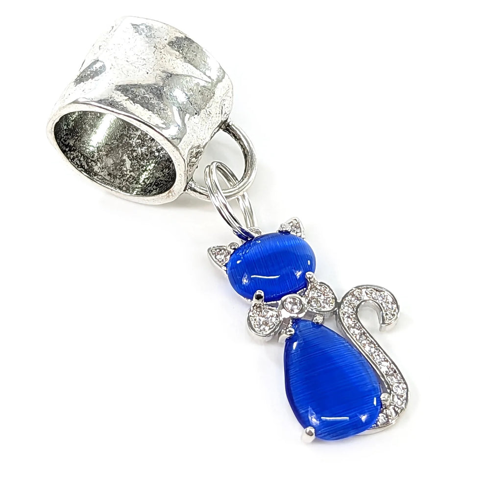 Diamante Green or Blue Cat Jewellery Scarf Accessory