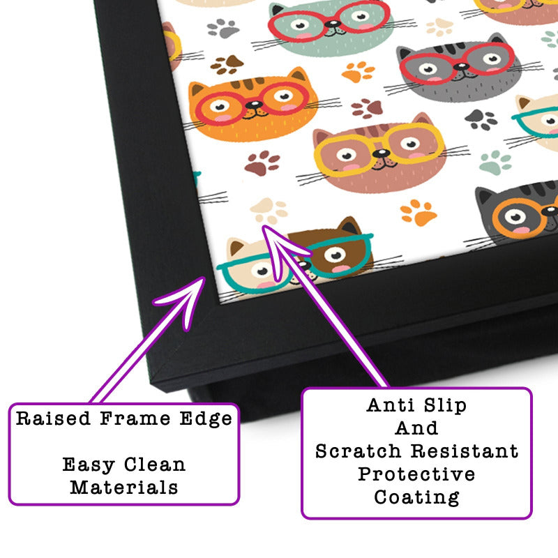 Meow and Reflections Cat Design Lap Tray by Fabulous Felines - Gift Set