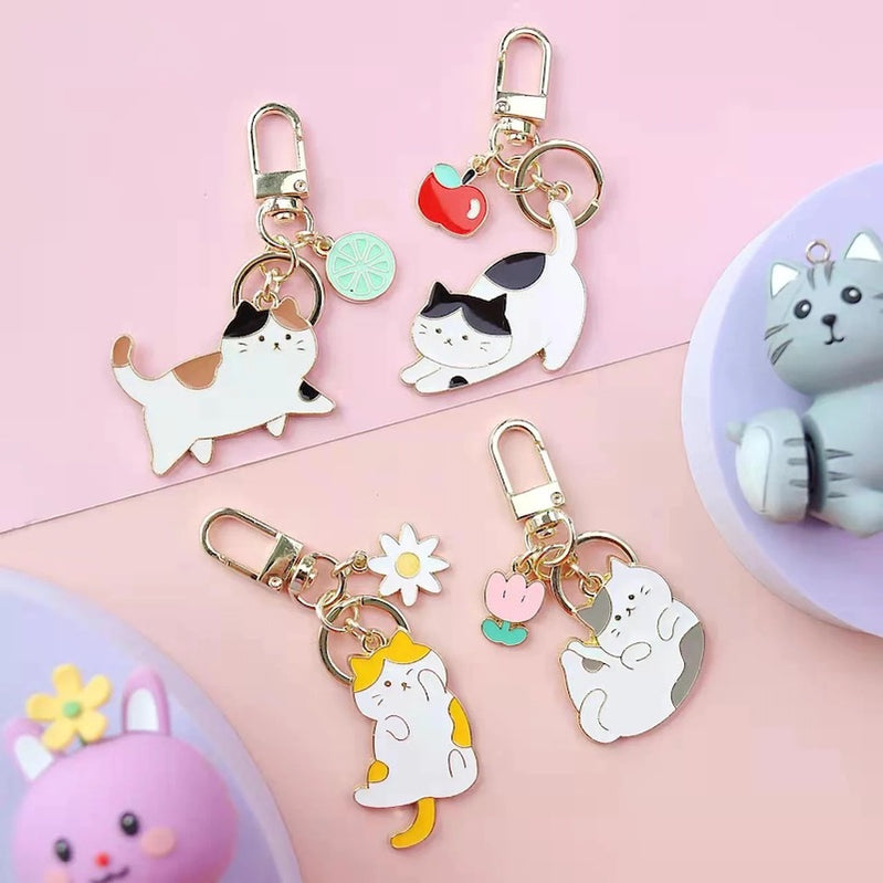 Cat Dad Key Rings KENJI Mima Cats Enamel Keyring