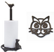 Cast Iron Cat & Bird Kitchen Roll Holder and Cast Iron Cat Trivet - Gift Set