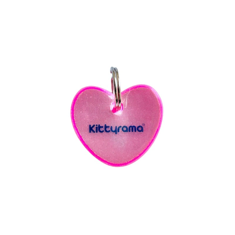 Kittyrama Reflective Pink Heart Collar Charm