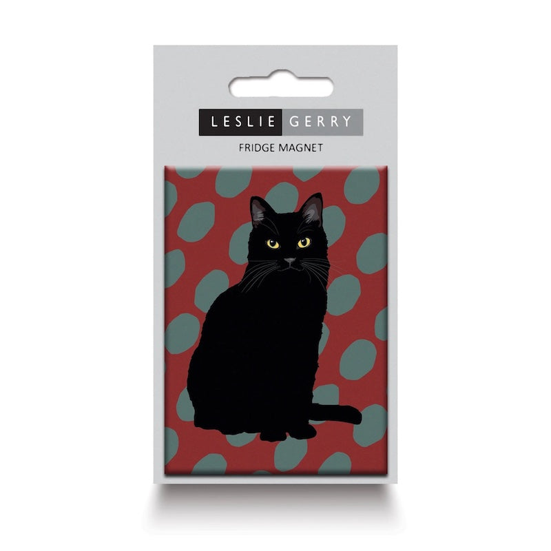 Leslie Gerry Black Cat Fridge Magnet