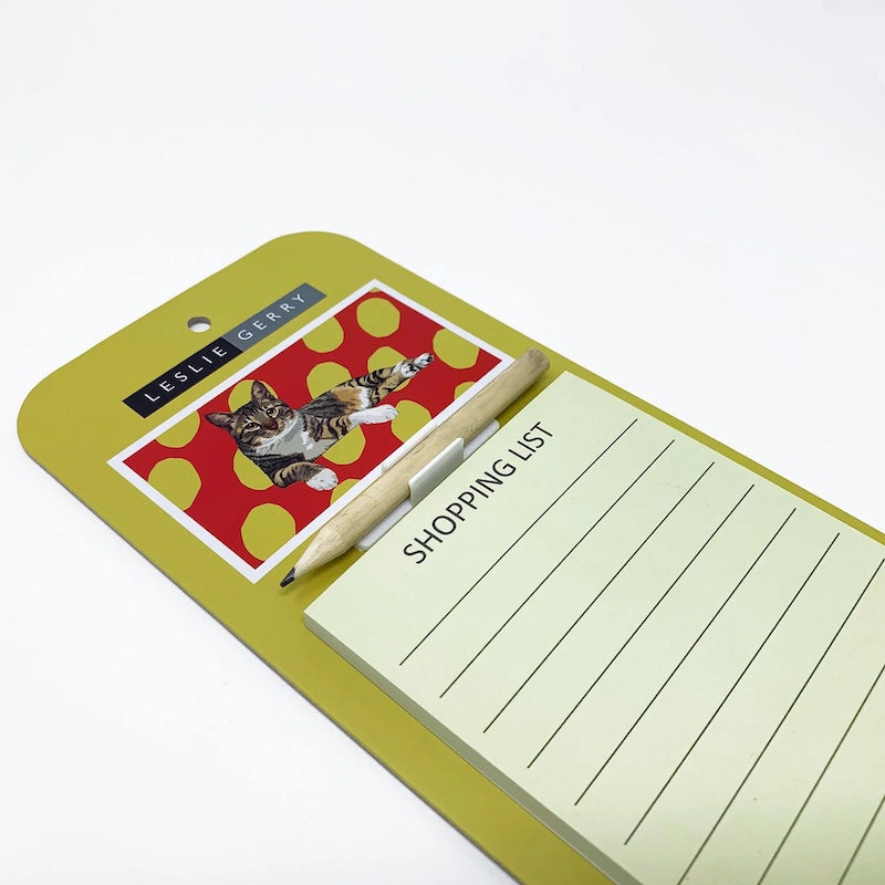 Tabby Cat Magnetic Notepad by Leslie Gerry