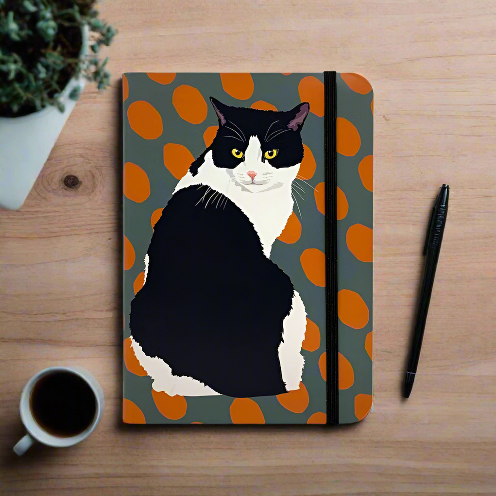 Leslie Gerry Black White Cat Notebook Leslie Gerry Black White Cat Notebook