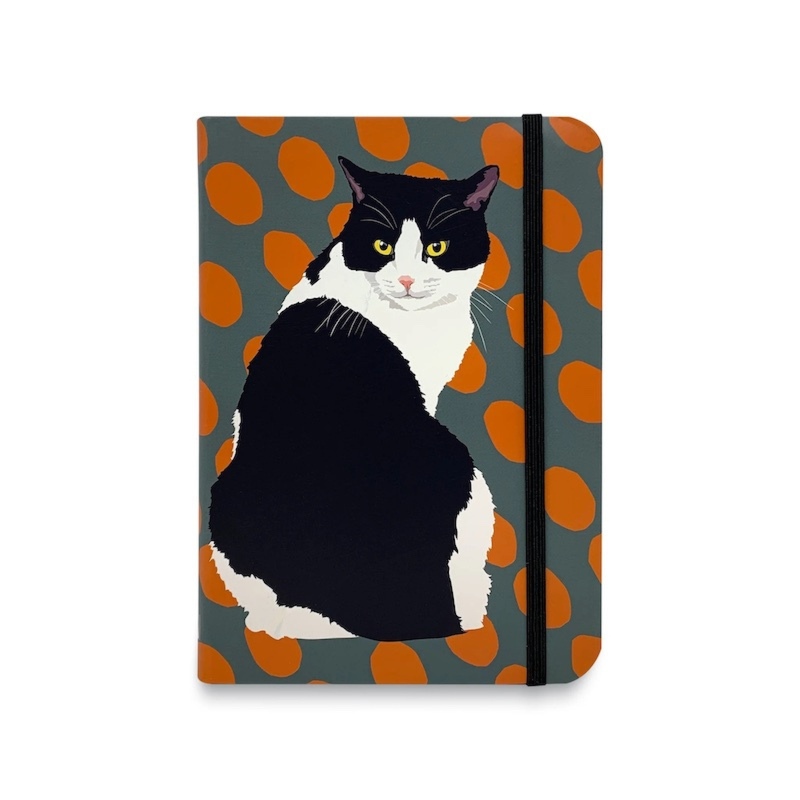 Leslie Gerry Black & White Cat Notebook