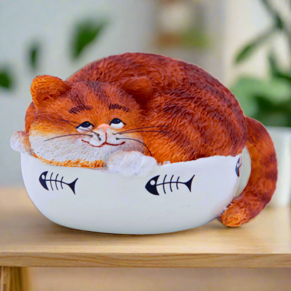 9 Lives Fat Cat Ginger Figurine