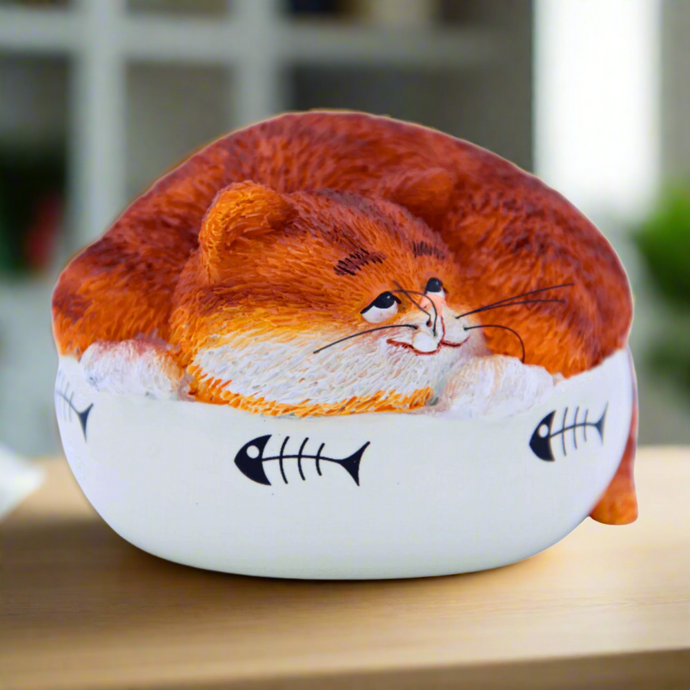 9 Lives Fat Cat Ginger Figurine