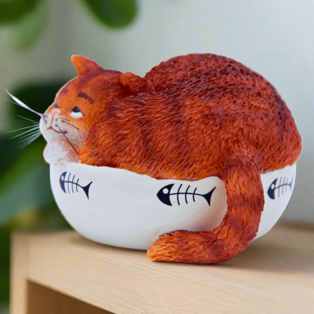9 Lives Fat Cat Ginger Figurine