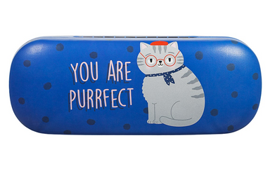 You are Purrfect Cat Design Blue Hard Glasses Case