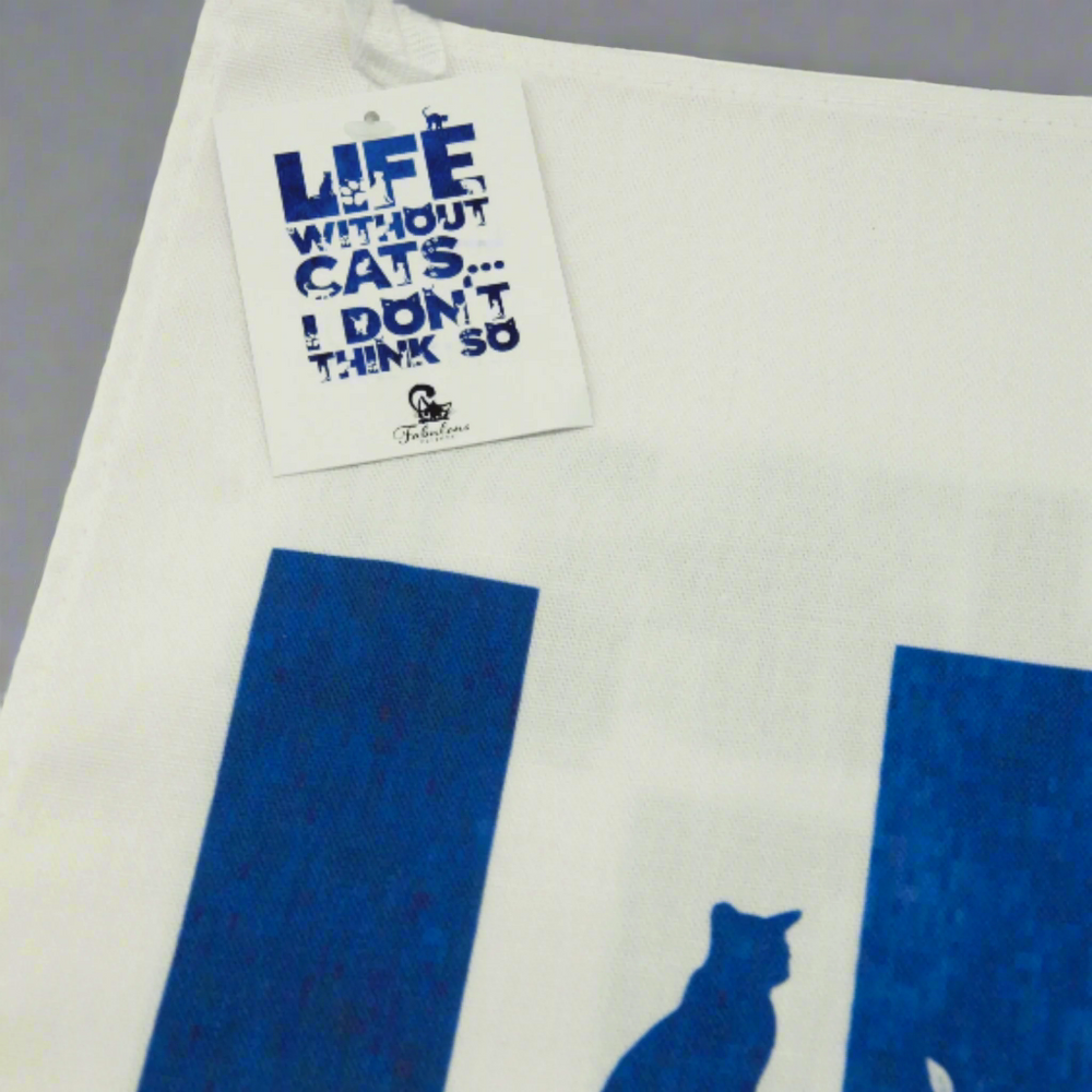 Life Without Cats Cotton Tea Towel