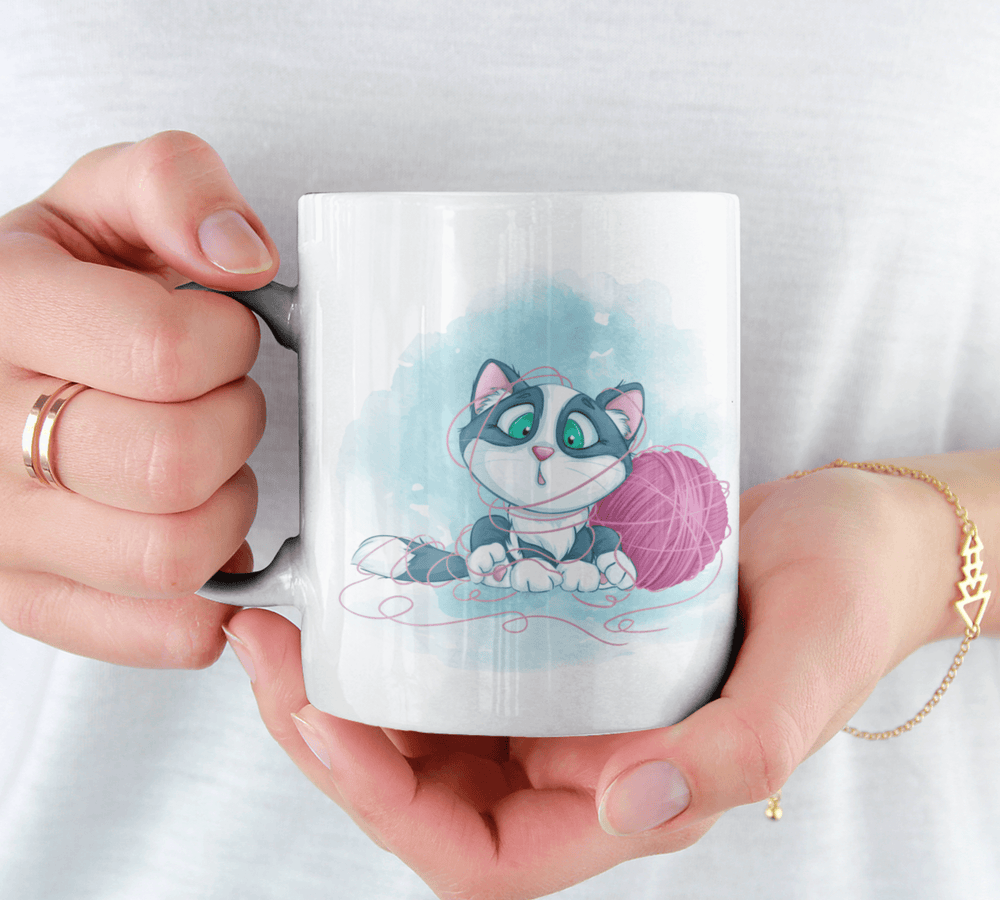 Mittens Mug and matching Card for Late or Forgotten Birthday - Gift Set