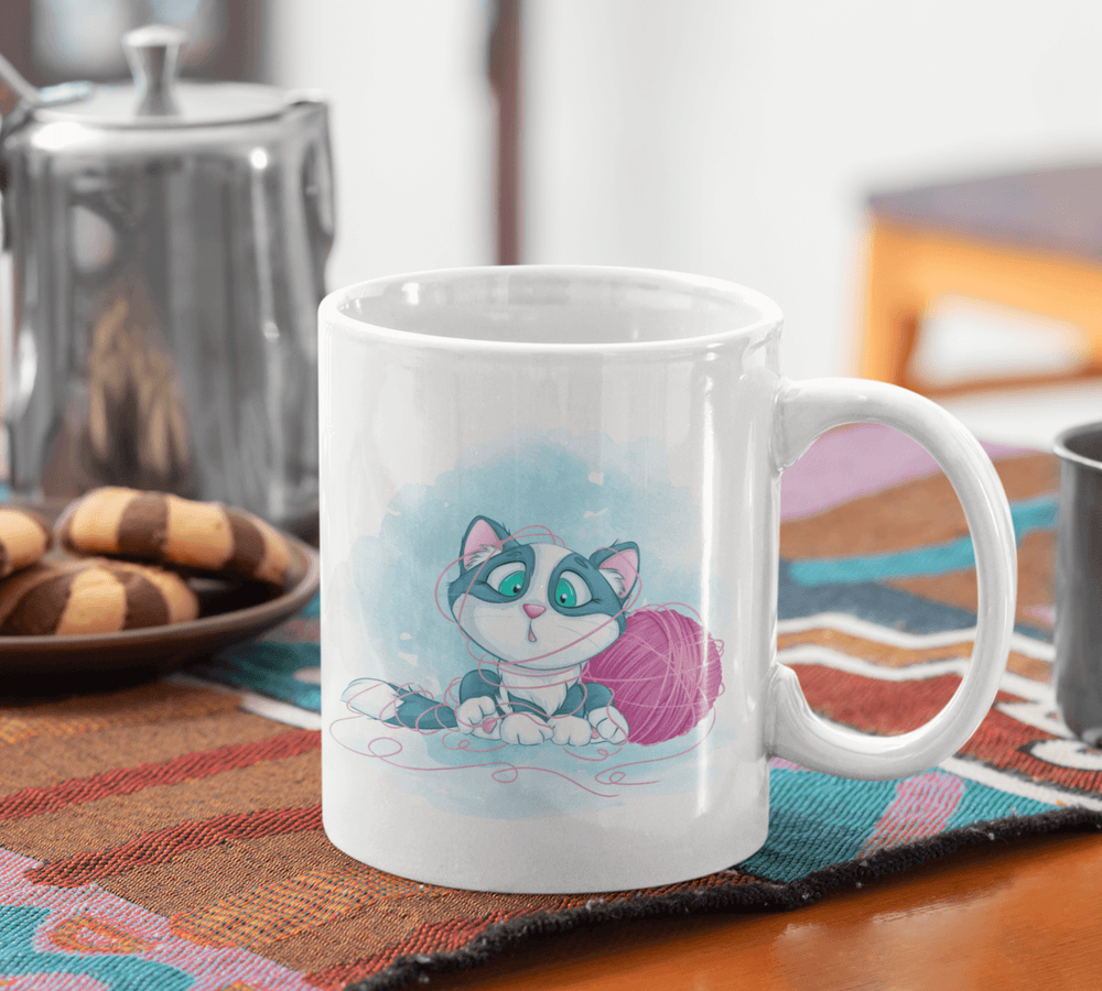 Mittens Mug and matching Card for Late or Forgotten Birthday - Gift Set