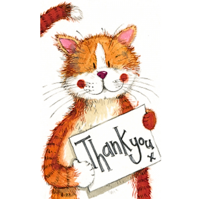 Alex Clark Ginger Cat Pack of 5 Thank You Cards