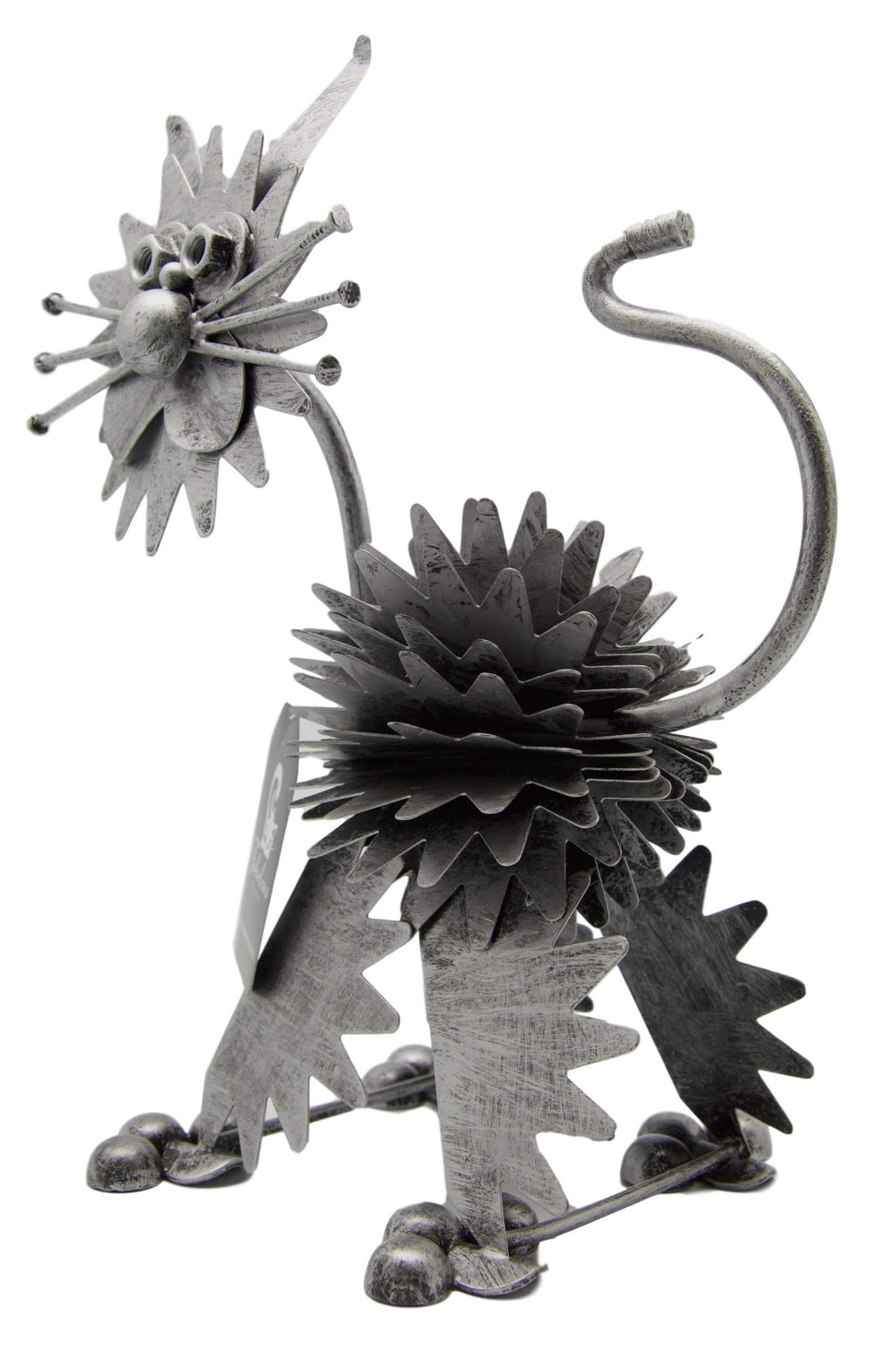 Nuts & Bolts Metal Cat Ornament and Matching Hooks - Gift Set