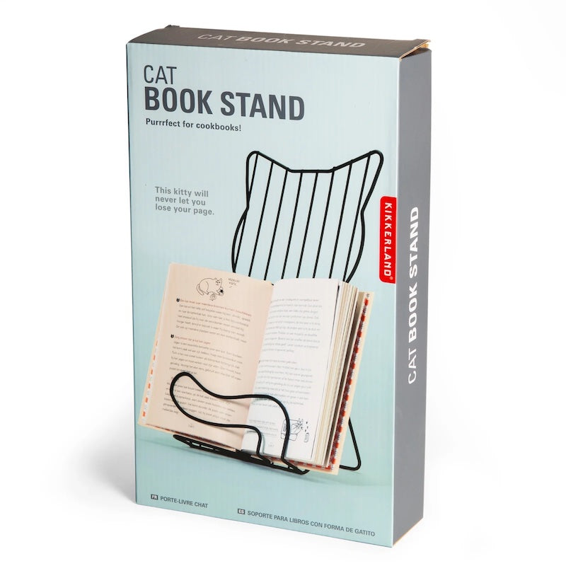 Black Cat Shaped Metal Book Stand