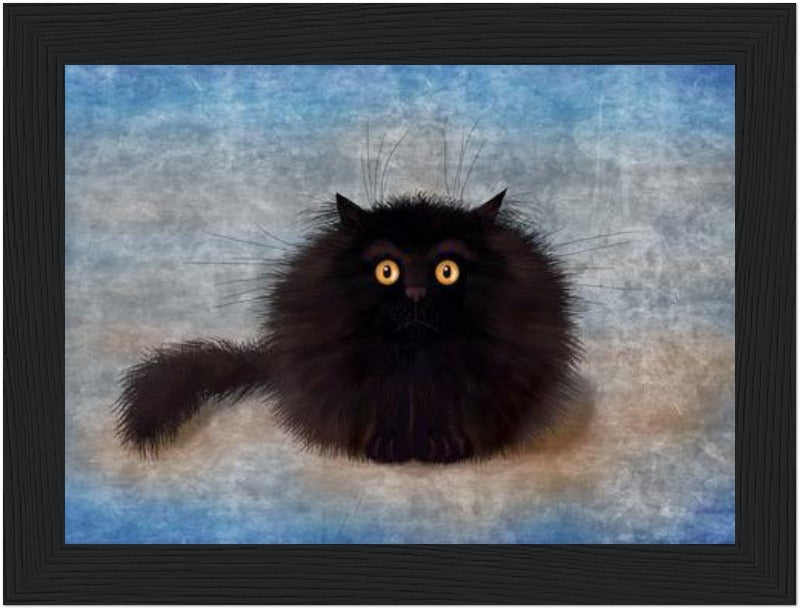 Oreo Black Cat Framed Picture Black Cat Print