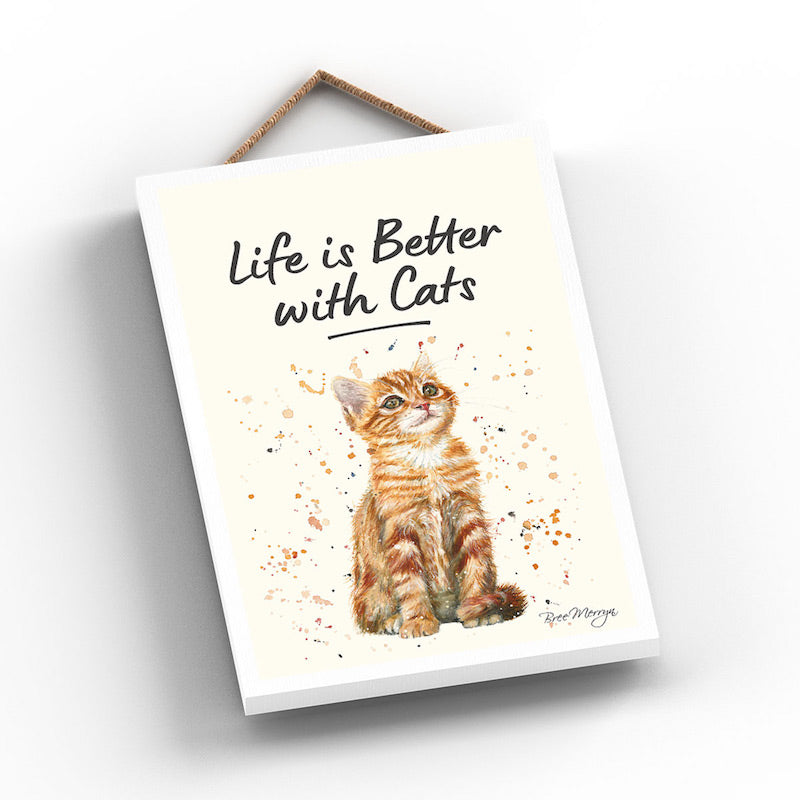 PUMPKIN - Life is Better with Cats Hanging Sign